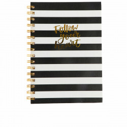 notebook inca a5 stripes black white