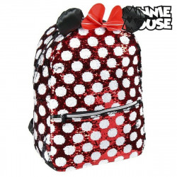 School Bag Minnie Mouse Sequins Red Black