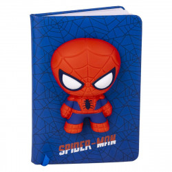 notebook spider-man squishy blue 18 x 13 x 1 cm