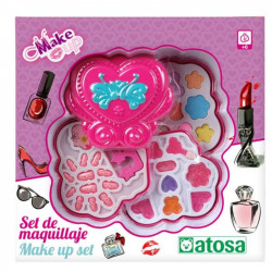 conjunto de maquilhagem infantil coração cor de rosa