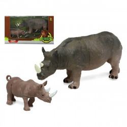 set animaux sauvages rhinocéros 2 pcs