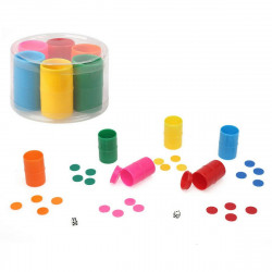 copos com fichas de jogo dos cavalinhos multicolor 6 peças