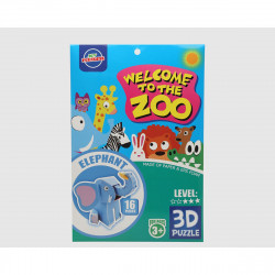 3d puzzle zoo 27 x 18 cm 16 pieces elephant
