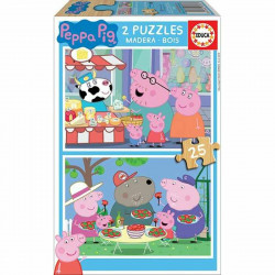 2-puzzle set peppa pig cosy corner  25 pieces 26 x 18 cm