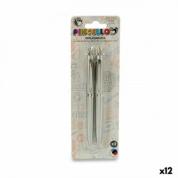 ensemble de stylos 0 5 mm argenté plastique 12 unités