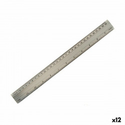ruler aluminium silver 0 5 x 35 5 x 4 cm 12 units