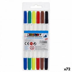 set of felt tip pens double-ended multicolour 72 units