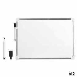 magnetic board with marker white aluminium 25 x 35 cm 12 units
