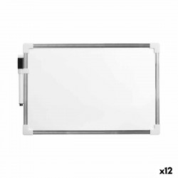 magnetic board with marker white aluminium 20 x 30 cm 12 units