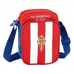 shoulder bag real sporting de gijón 611822672 red white 16 x 22 x 6 cm