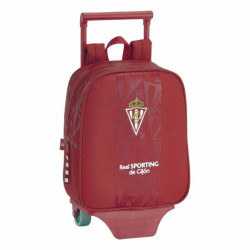 school rucksack with wheels 805 real sporting de gijón 611972280 red
