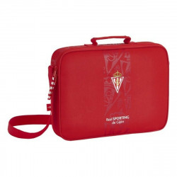 school satchel real sporting de gijón red 38 x 28 x 6 cm