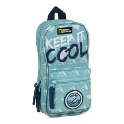 Backpack Pencil Case National Geographic Below Zero Blue (12 x 23 x 5 cm) (33 Pieces)