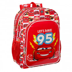 mochila escolar cars let s race vermelho branco 33 x 42 x 14 cm