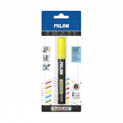 marker pen felt-tip pen milan fluoglass erasable ink yellow pvc