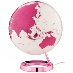 globe terrestre lumineux atmosphere 30 cm rose plastique