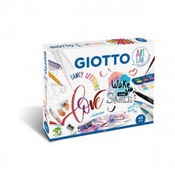 drawing set giotto art lab fancy lettering 45 pieces multicolour