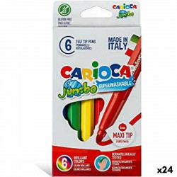 set of felt tip pens carioca jumbo 6 pieces multicolour 24 units