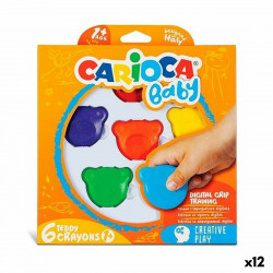 crayons gras de couleur carioca teddy 6 pièces multicouleur 12 unités