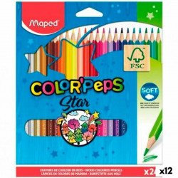 colouring pencils maped color peps star multicolour 24 pieces 12 units
