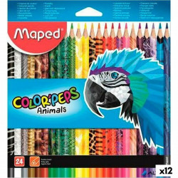 colouring pencils maped animals color peps multicolour 24 pieces 12 units