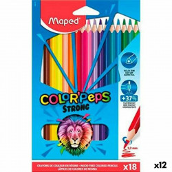 colouring pencils maped color peps strong multicolour 18 pieces 12 units