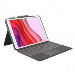 bluetooth keyboard with support for tablet logitech ipad 2019 grey graphite spanish qwerty