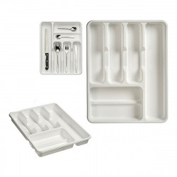 Cutlery Organiser Plastic White (30 x 4,5 x 38 cm)