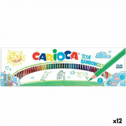 ensemble de crayons carioca tita rainbow multicouleur 50 pièces 12 unités