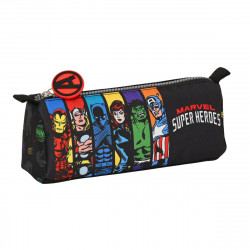 bolsa escolar the avengers super heroes preto 21 x 8 x 7 cm