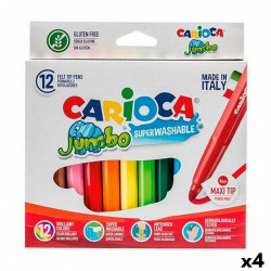 set of felt tip pens carioca jumbo 12 pieces multicolour 12 pieces 4 units