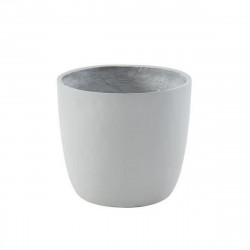 cache-pot beau rivage rond fibre de verre gris clair 50 x 42 cm