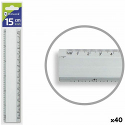 ruler bismark silver aluminium 15 cm 40 units