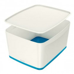 storage box leitz mybox wow blue white abs 31 8 x 19 8 x 38 5 cm