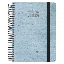 agenda grafoplas ecojeans 2024 bleu 15 x 21 cm