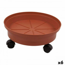 flowerpot standt with wheels green time greentime with wheels brown 28 x 28 x 7 cm