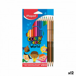 colouring pencils maped color peps world multicolour 12 units