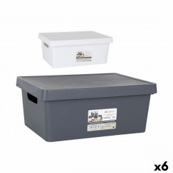 Storage Box with Lid Confortime 10 L Rectangular With lid (6 Units)