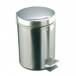 rubbish bin silver stainless steel circular 20 l