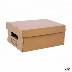 boîte de rangement avec couvercle confortime carton 30 x 22 5 x 12 5 cm 12 unités