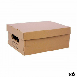 boîte de rangement avec couvercle confortime carton 36 5 x 28 5 x 16 5 cm 6 unités