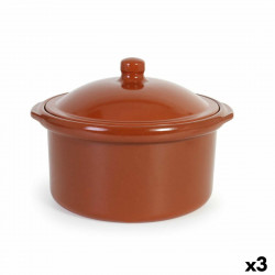 casserole with lid azofra baked clay 30 5 x 28 x 21 cm 3 units