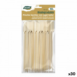 bamboo toothpicks algon 18 cm set 100 pieces 30 units