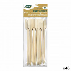 bamboo toothpicks algon 13 5 cm set 20 pieces 48 units