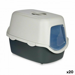 caixa de areia para gatos stefanplast antracite cinzento claro plástico 56 5 x 39 5 x 39 cm 20 unidades