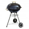 coal barbecue with cover and wheels algon black 45 cm enamelled steel