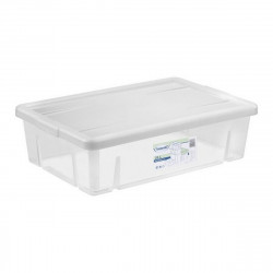 storage box with lid tontarelli 28 l transparent 59 x 39 x 16 5 cm