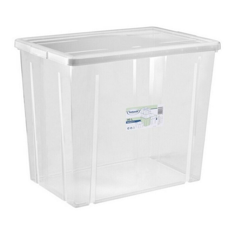 storage box with lid tontarelli 80 l transparent 59 x 39 x 48 cm