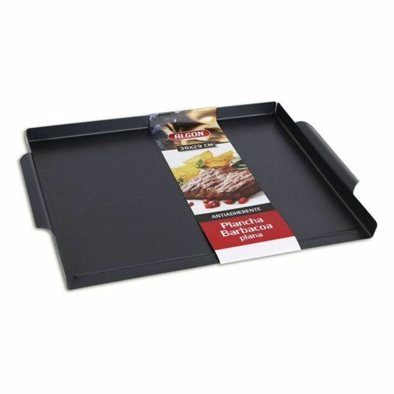 smooth barbecue griddle algon 36 x 29 cm