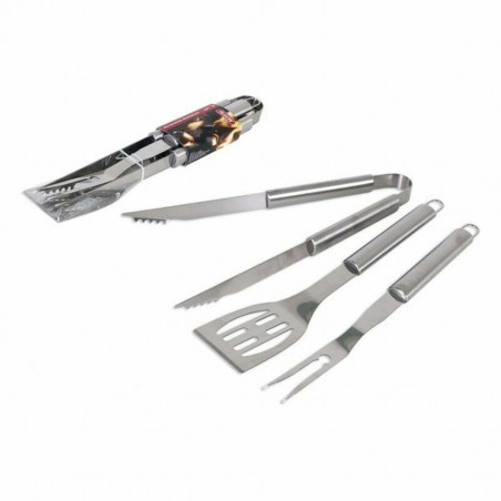barbecue utensils algon 3 pcs silver